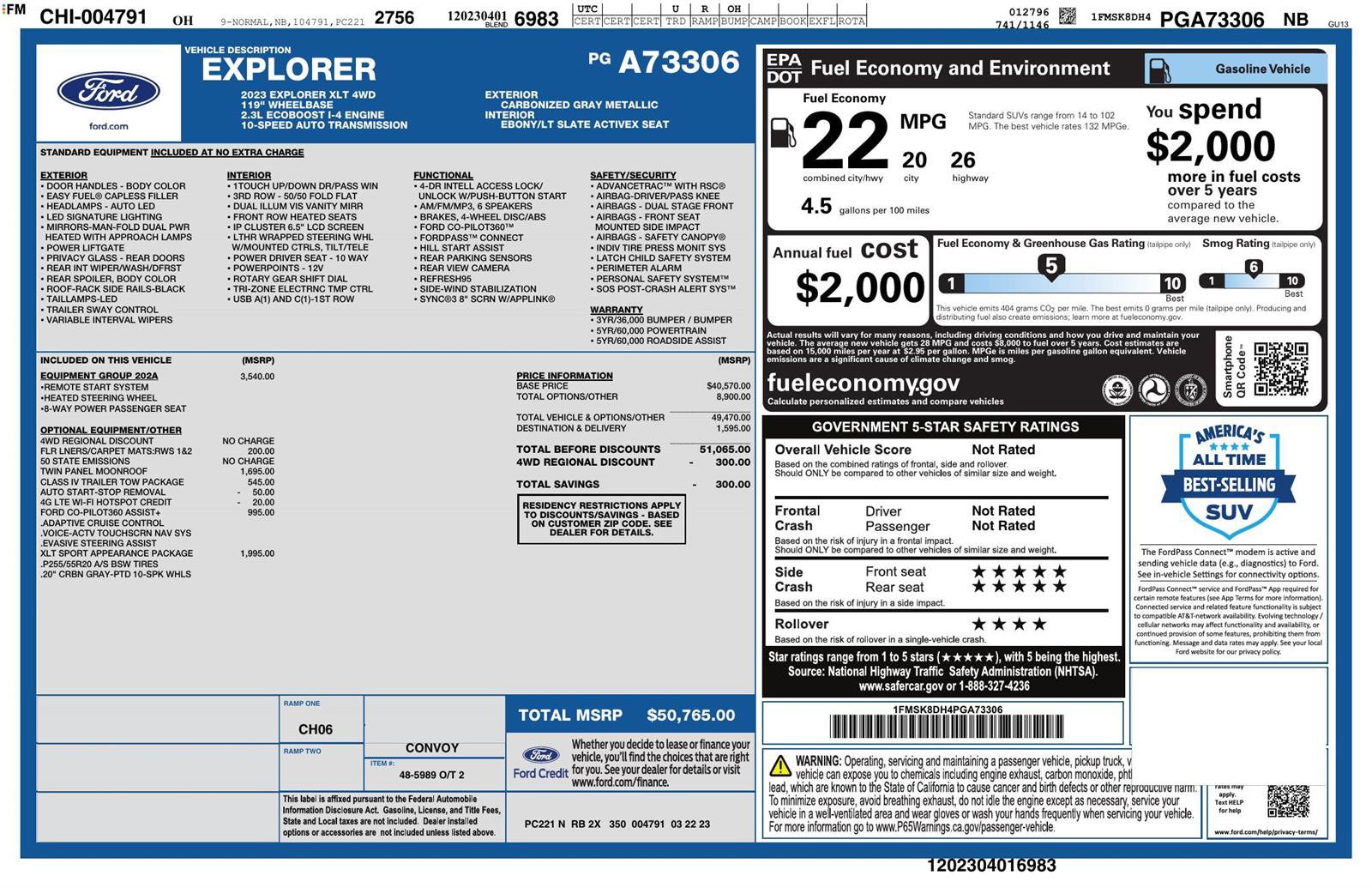 Used 2023 Ford Explorer XLT w/ Equipment Group 202A image 4
