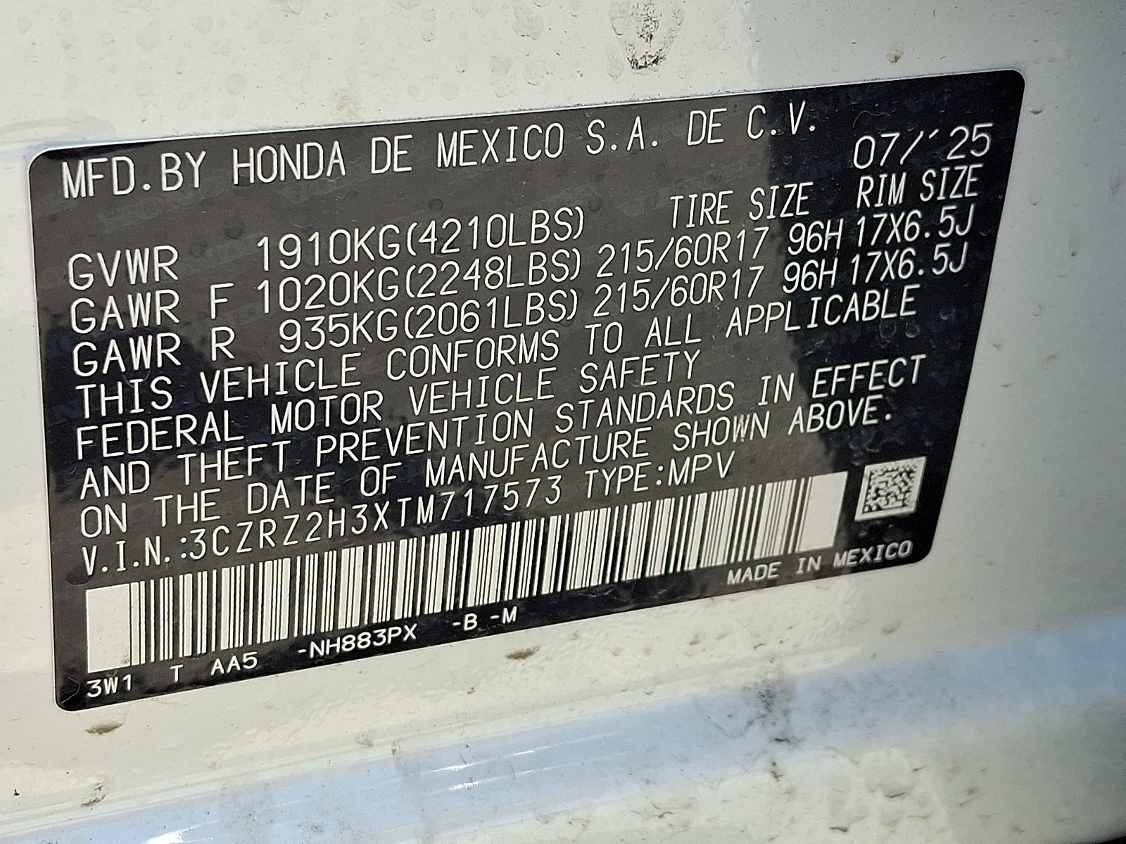 Certified 2026 Honda HR-V LX image 28