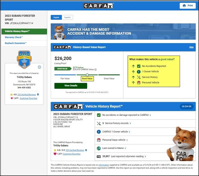 Used 2023 Subaru Forester Sport image 12