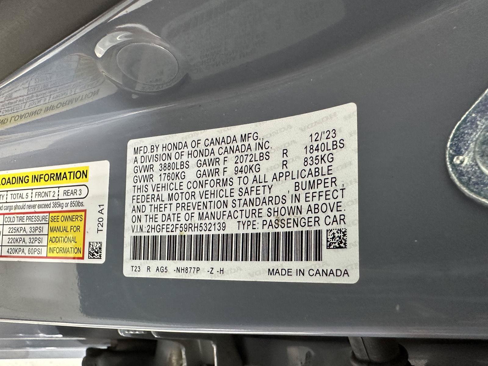 Certified 2024 Honda Civic Sport image 12