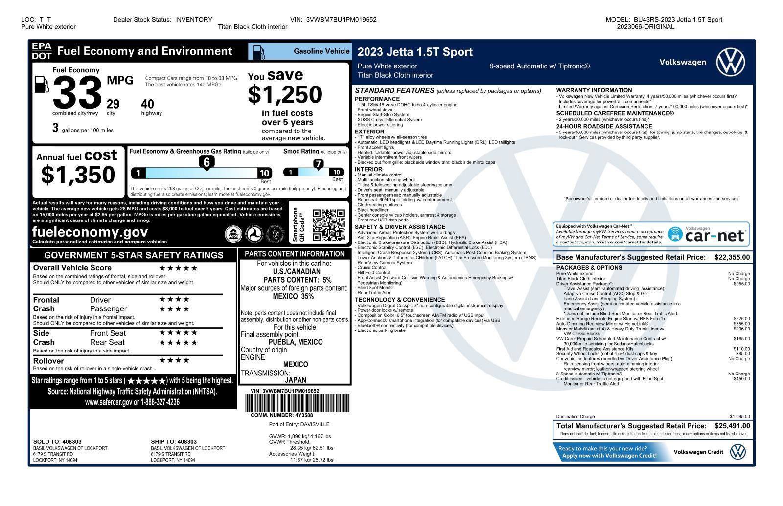 Certified 2023 Volkswagen Jetta Sport image 43