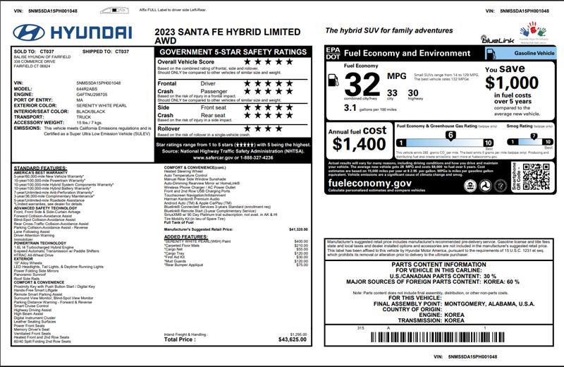 Used 2023 Hyundai Santa Fe Limited AWD/4WD image 3