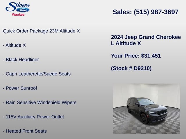 Used 2024 Jeep Grand Cherokee L Altitude AWD/4WD image 8
