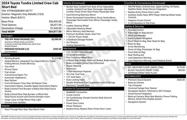 Used 2024 Toyota Tundra Limited w/ TRD Off-Road Package image 15