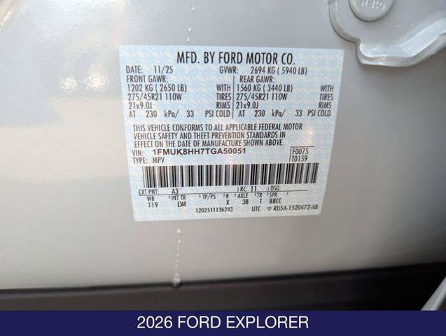 Certified 2026 Ford Explorer Platinum w/ LUX Leather Package AWD/4WD image 30