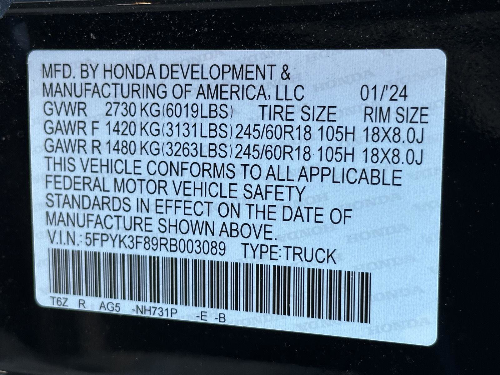 Certified 2024 Honda Ridgeline Black Edition image 15