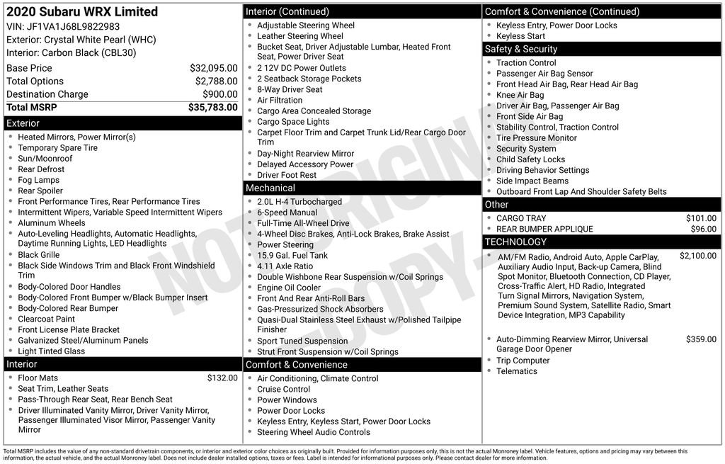 Used 2020 Subaru WRX Limited image 5