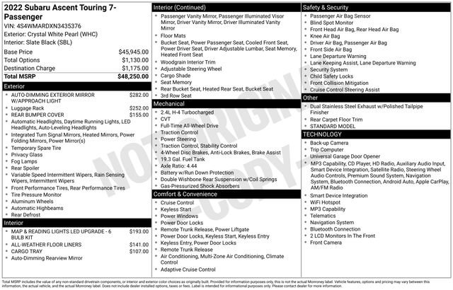Certified 2022 Subaru Ascent Touring AWD/4WD image 38
