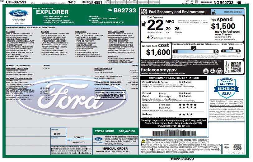 Used 2022 Ford Explorer XLT w/ Equipment Group 202A image 4