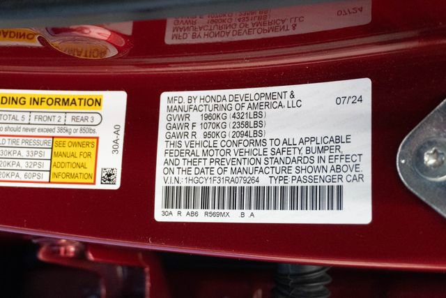 Certified 2024 Honda Accord EX image 29