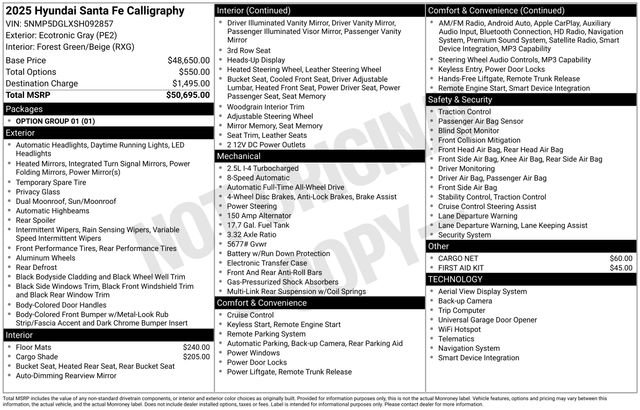 Certified 2025 Hyundai Santa Fe Calligraphy AWD/4WD image 52