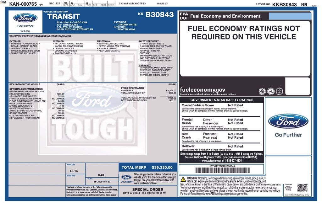 Used 2019 Ford Transit 250 130 Low Roof image 4