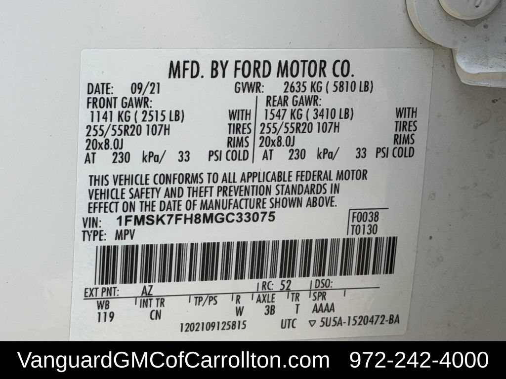 Used 2021 Ford Explorer Limited w/ Equipment Group 301A RWD image 34