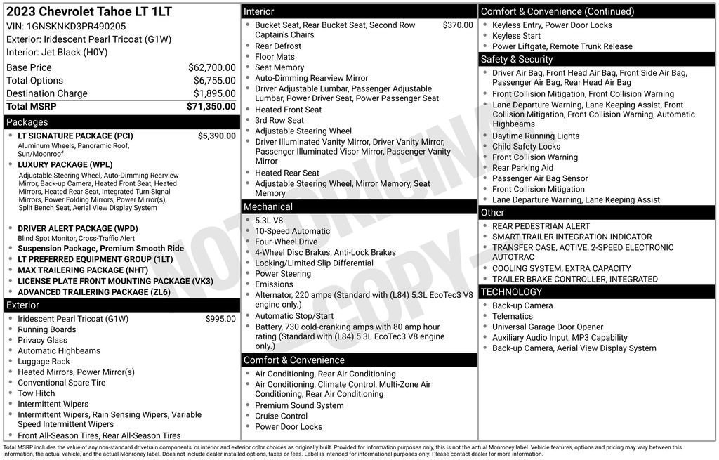Certified 2023 Chevrolet Tahoe LT w/ LT Signature Package AWD/4WD image 23