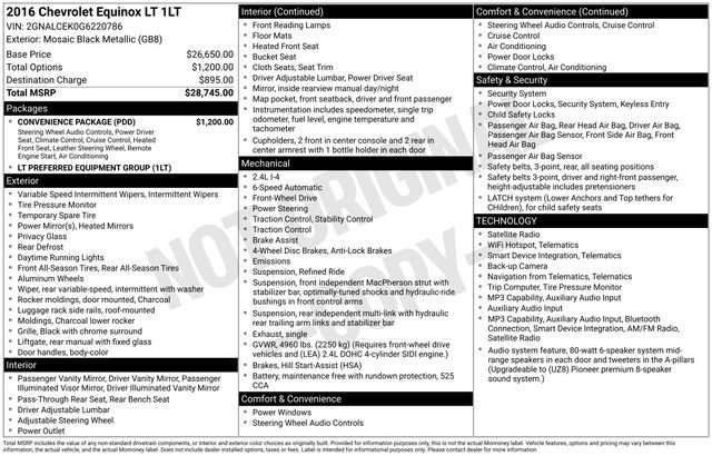 Used 2016 Chevrolet Equinox LT w/ Convenience Package FWD image 28