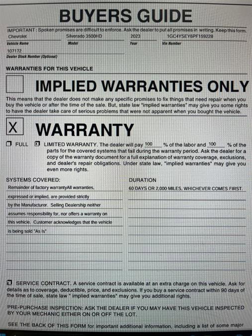 Used 2023 Chevrolet Silverado 3500 W/T w/ WT Fleet Convenience Package image 12