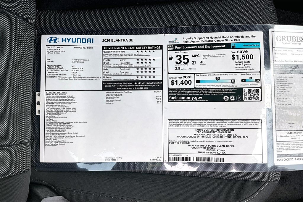 New 2026 Hyundai Elantra SE FWD image 30