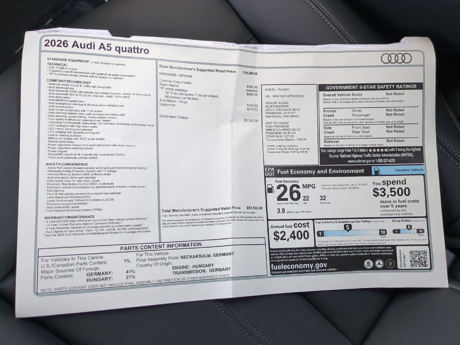 New 2026 Audi A5 Premium AWD/4WD image 18