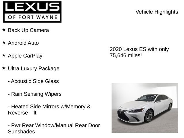 Used 2020 Lexus ES 350 Ultra Luxury w/ Accessory Package image 8