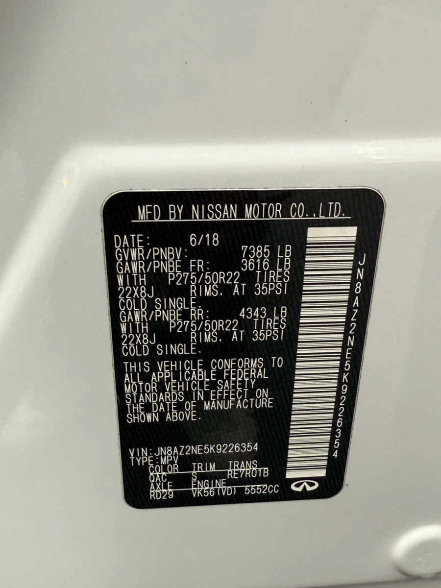 Used 2019 INFINITI QX80 Luxe w/ Proactive Package AWD/4WD image 35