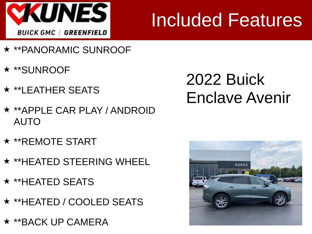 Used 2022 Buick Enclave Avenir w/ Avenir Technology Package image 2