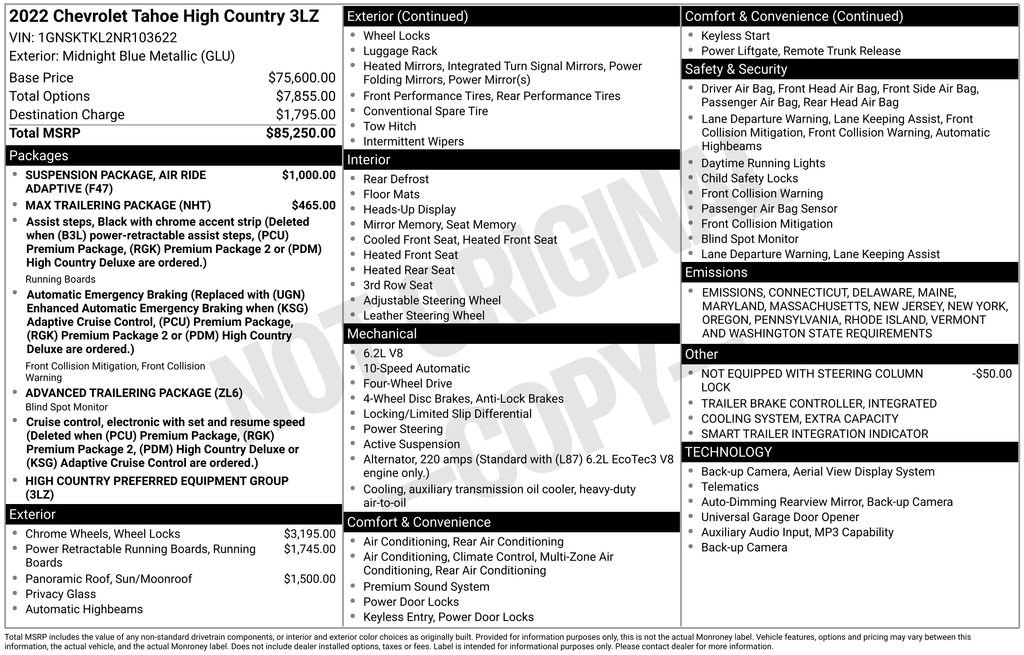 Used 2022 Chevrolet Tahoe High Country image 36