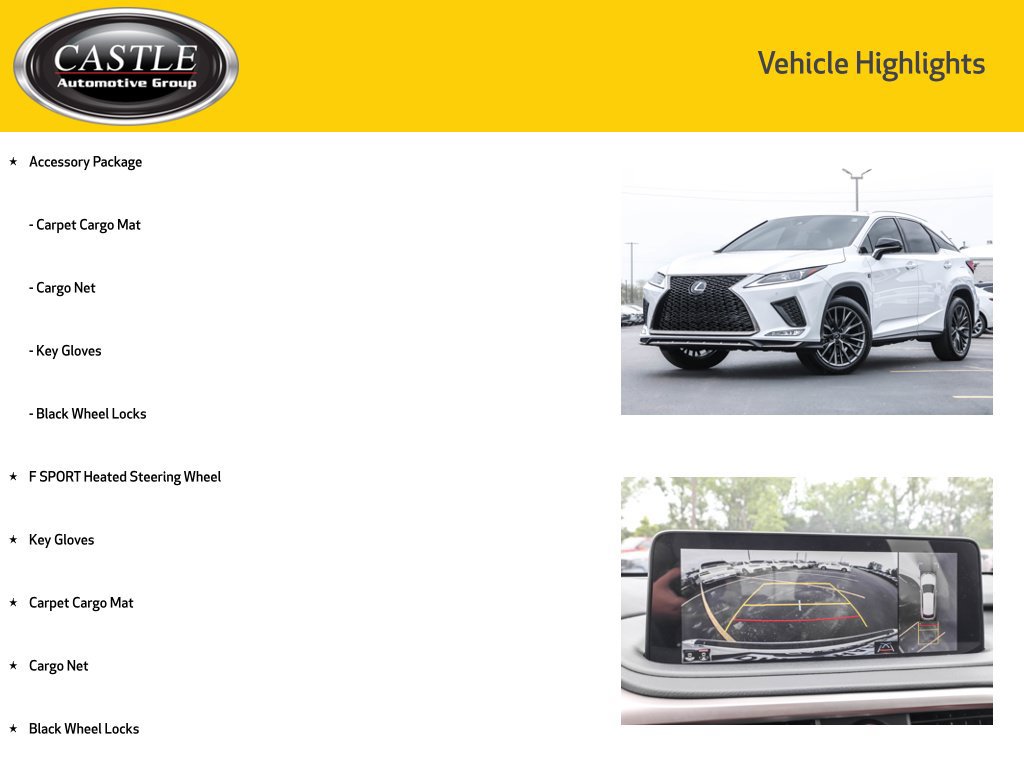 Used 2022 Lexus RX 350 F Sport w/ Accessory Package AWD/4WD image 8