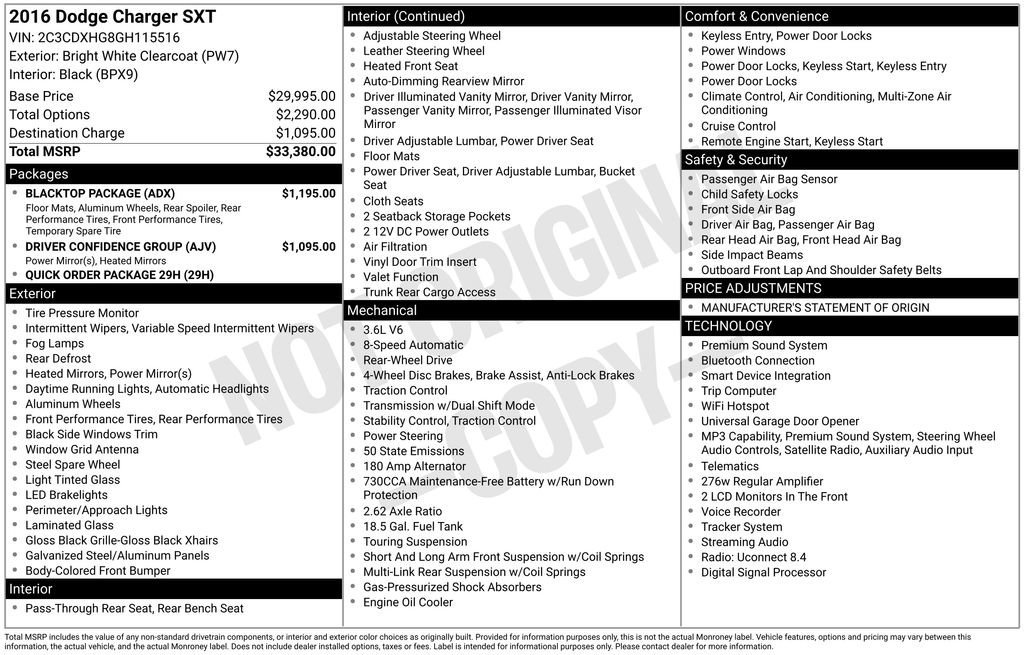 Used 2016 Dodge Charger SXT w/ Blacktop Package RWD image 6