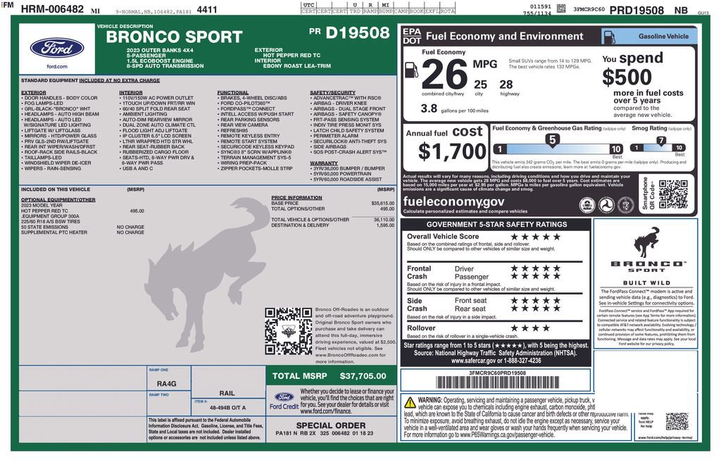 Used 2023 Ford Bronco Sport Outer Banks AWD/4WD image 9