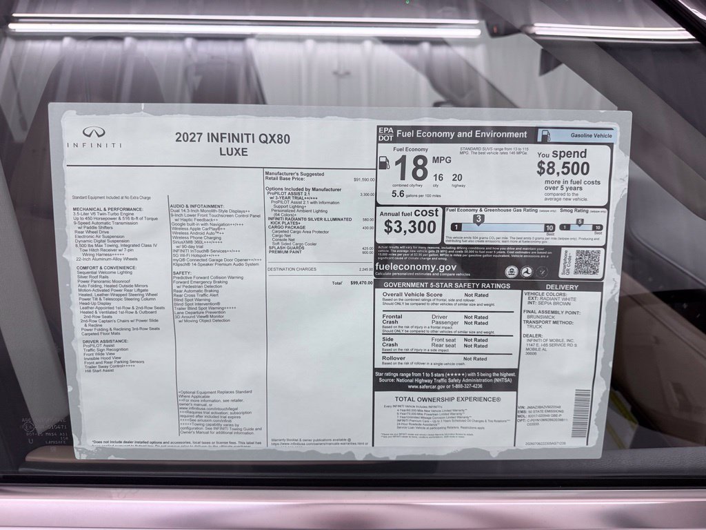 New 2027 INFINITI QX80 Luxe w/ Cargo Package RWD image 49
