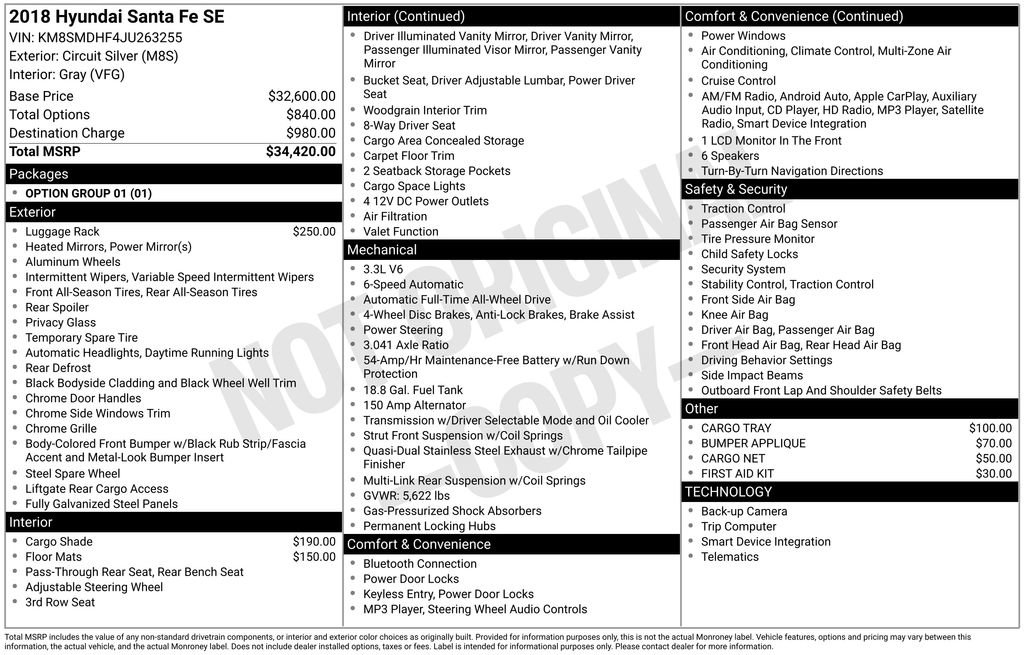 Used 2018 Hyundai Santa Fe SE image 7