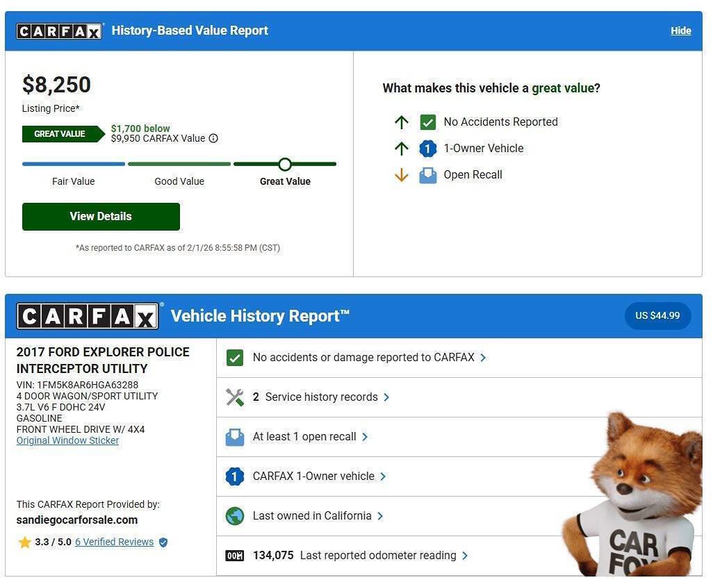 Used 2017 Ford Explorer 4WD Police Interceptor w/ Interior Upgrade Package image 3