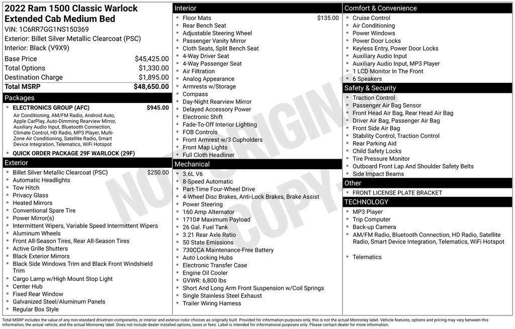 Used 2022 RAM 1500 Warlock w/ Electronics Group AWD/4WD image 19