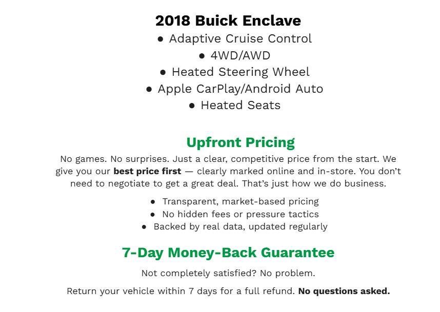 Certified 2018 Buick Enclave Avenir w/ Avenir Technology Package FWD image 2