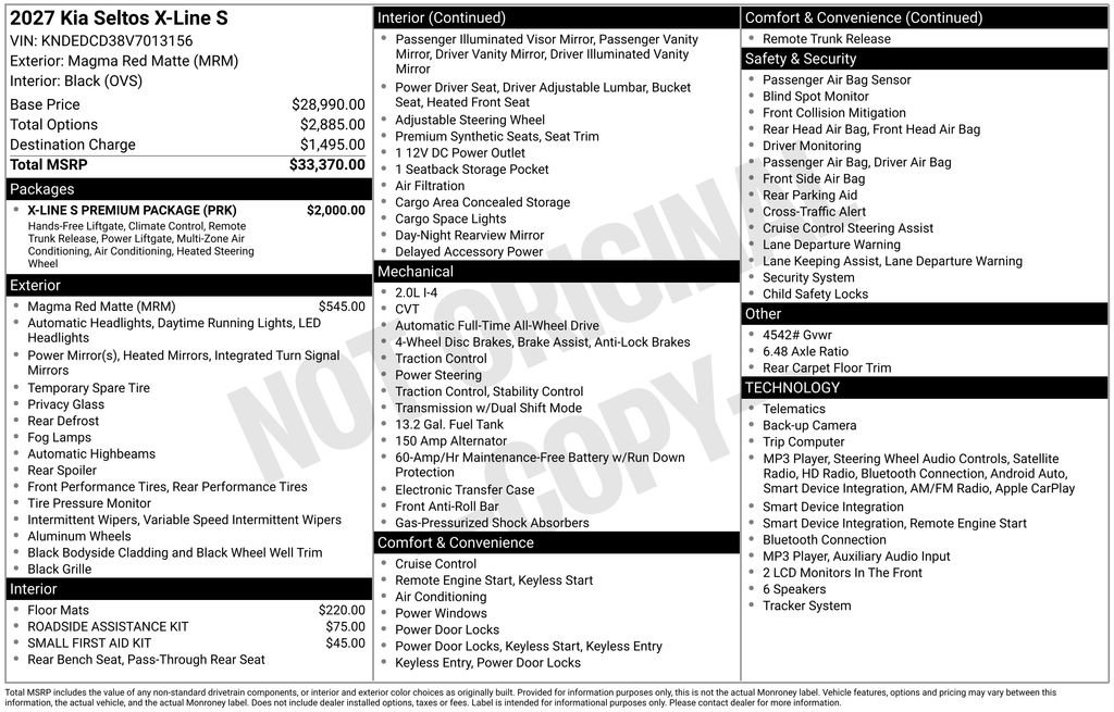 New 2027 Kia Seltos X-Line S w/ X-Line S Premium Package AWD/4WD image 11