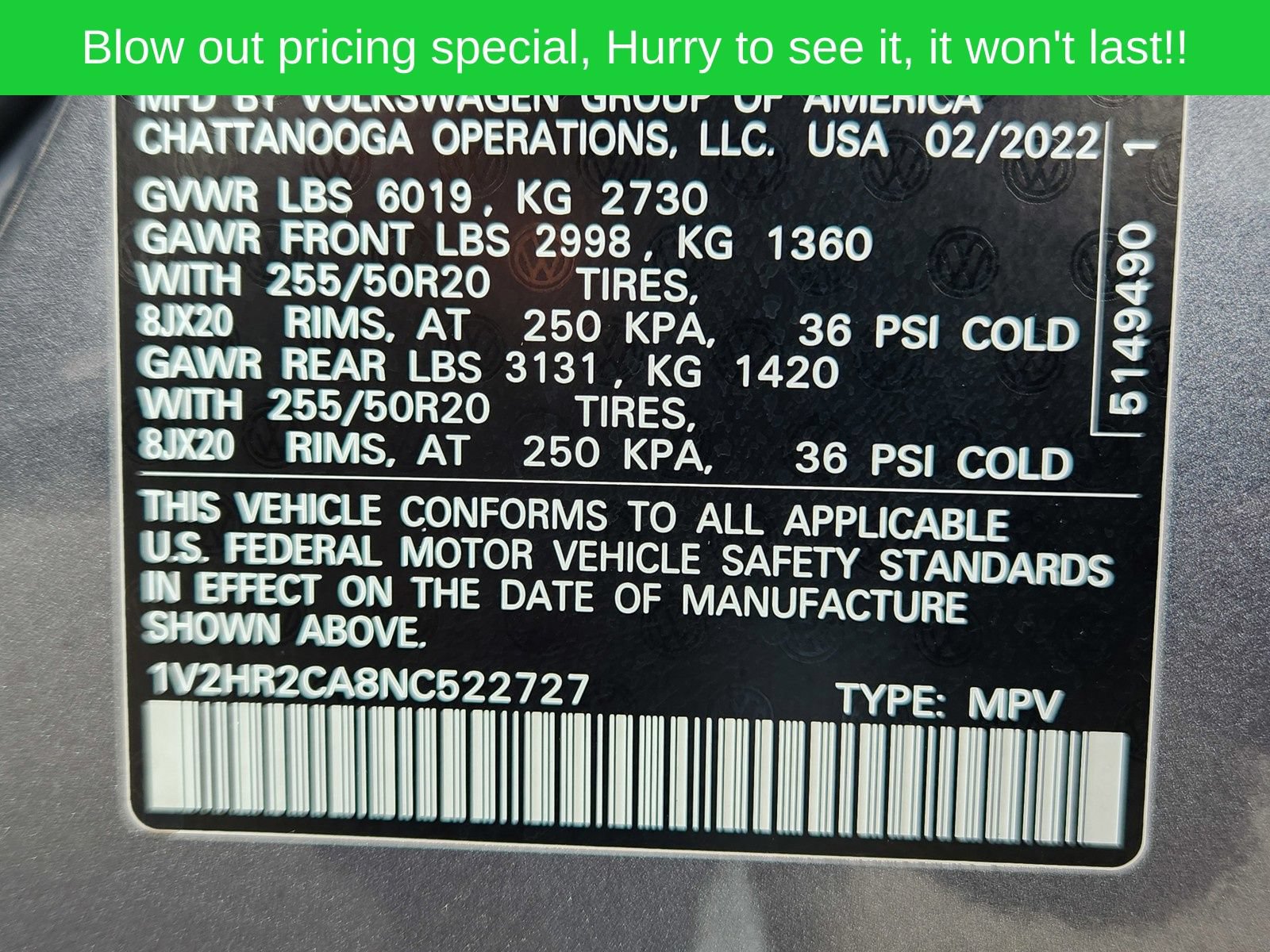 Used 2022 Volkswagen Atlas SE AWD/4WD image 31