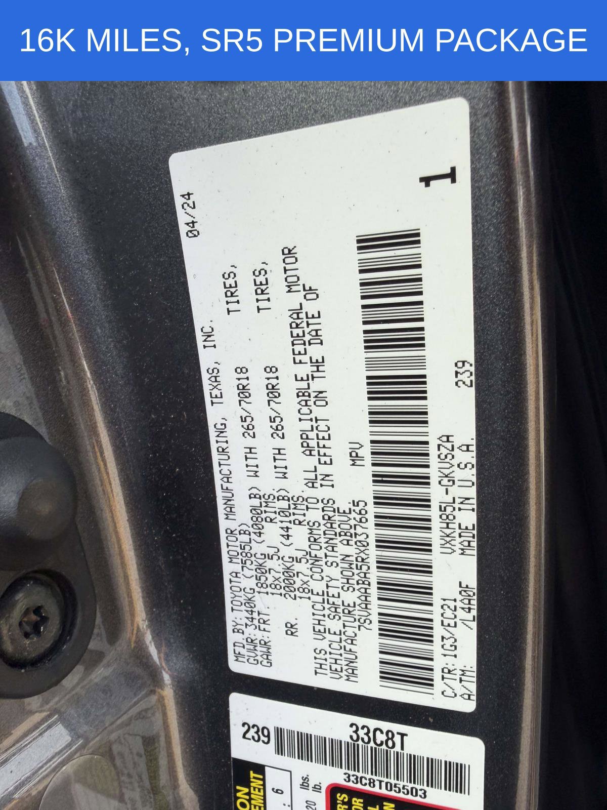 Used 2024 Toyota Sequoia SR5 w/ SR5 Premium Package AWD/4WD image 25