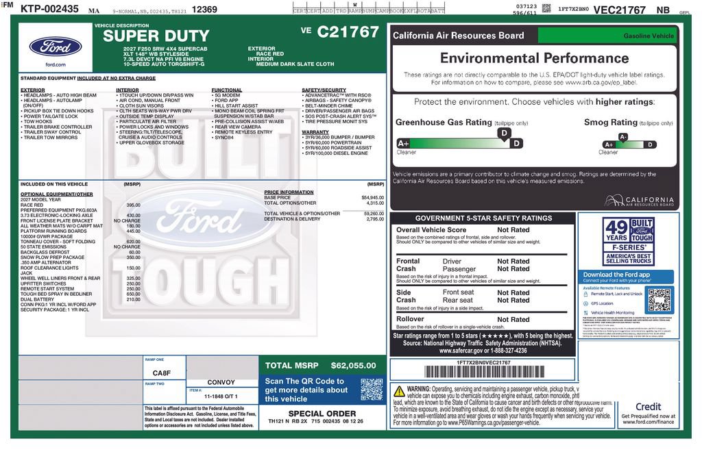 New 2027 Ford F250 XLT w/ Snow Plow Prep Package