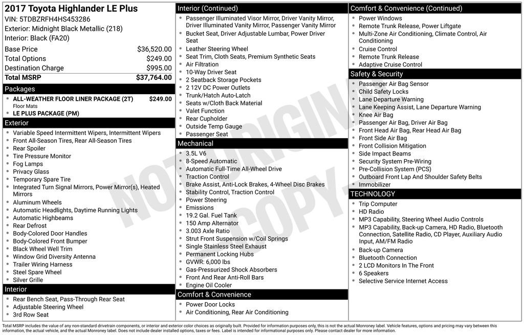 Certified 2017 Toyota Highlander Plus AWD/4WD image 27