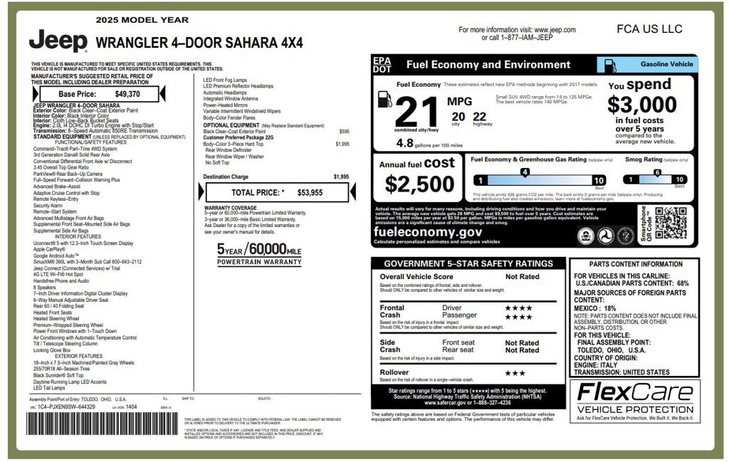 Used 2025 Jeep Wrangler Unlimited Sahara AWD/4WD image 2