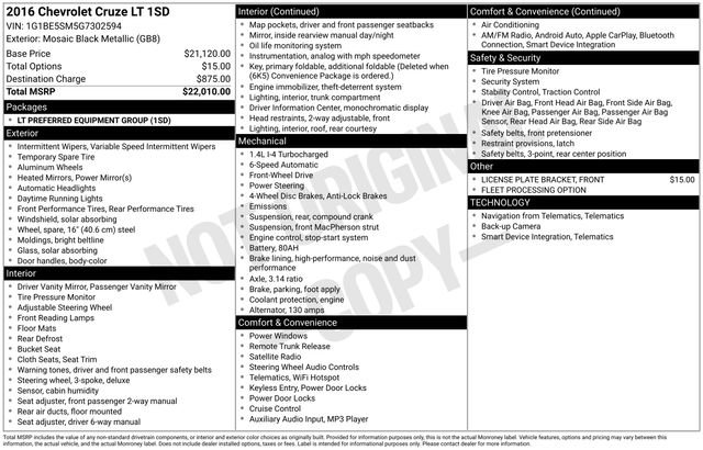 Used 2016 Chevrolet Cruze LT image 31