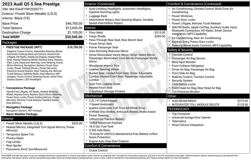 Used 2023 Audi Q5 2.0T Prestige w/ Prestige Package image 5