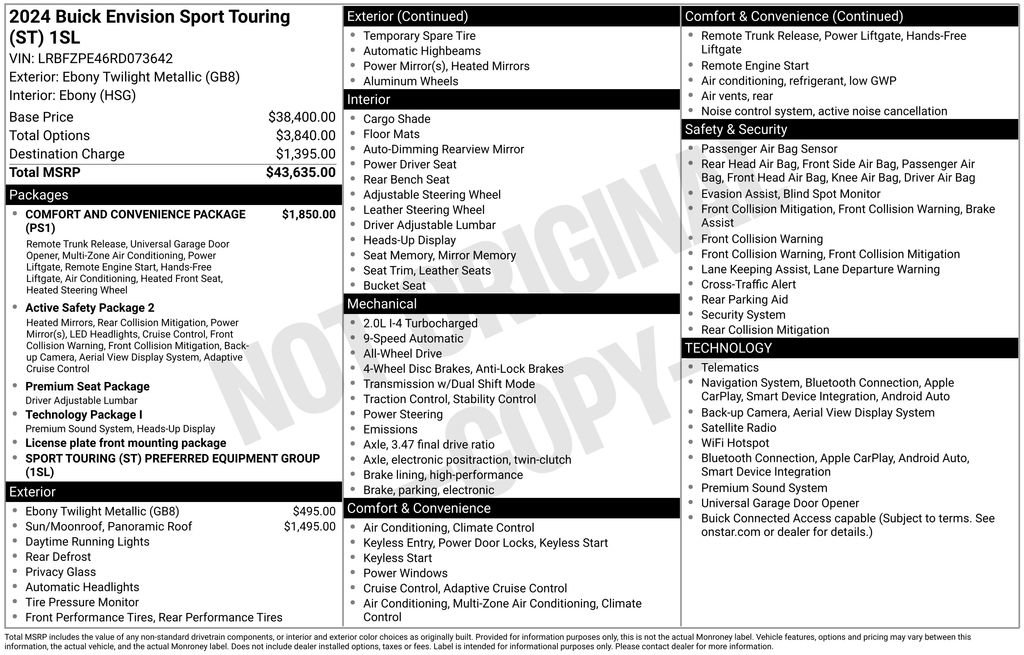 Certified 2024 Buick Envision Sport Touring AWD/4WD image 7