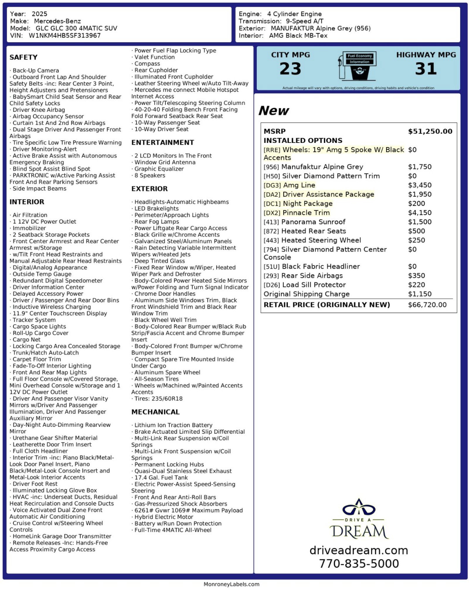 Used 2025 Mercedes-Benz GLC 300 4MATIC w/ AMG Line image 58