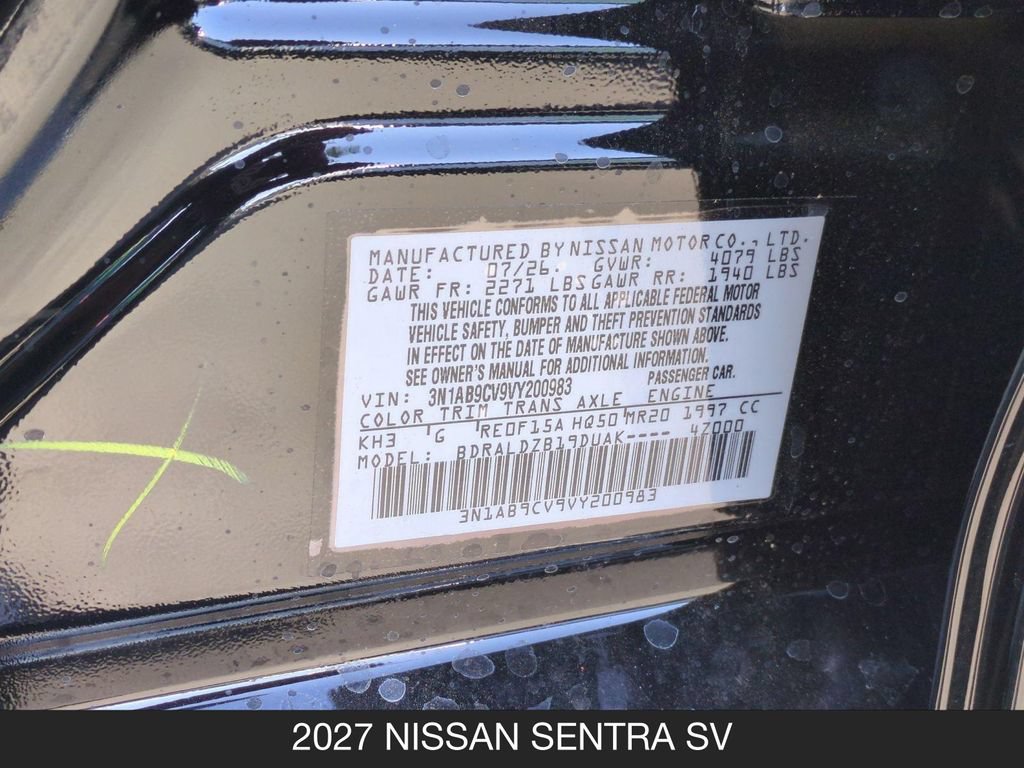 New 2027 Nissan Sentra SV w/ SV Convenience Package FWD image 24