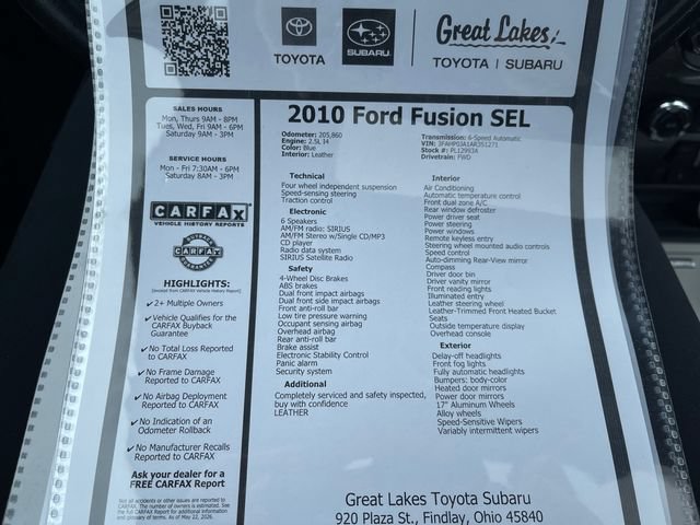 Used 2010 Ford Fusion SEL FWD image 27
