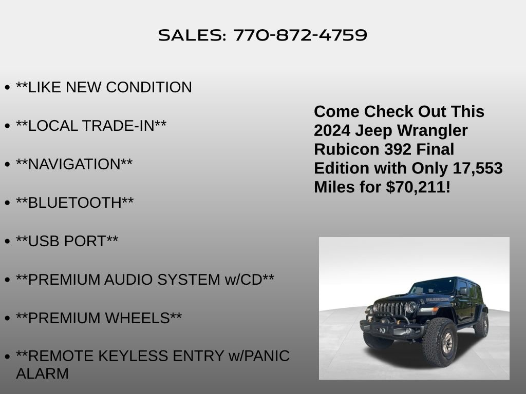 Used 2024 Jeep Wrangler Unlimited Rubicon 392 image 15