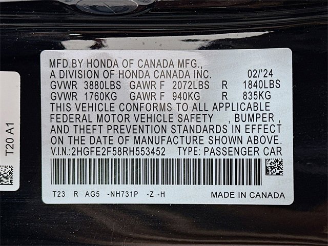 Certified 2024 Honda Civic Sport image 30