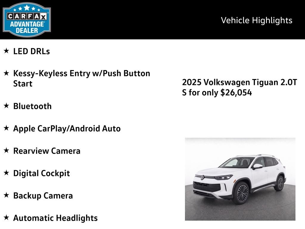 Certified 2025 Volkswagen Tiguan S w/ 18" Wheel Package AWD/4WD image 4