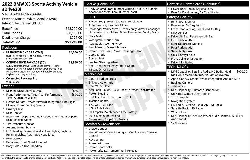 Used 2022 BMW X3 sDrive30i w/ M Sport Package 2 RWD image 7